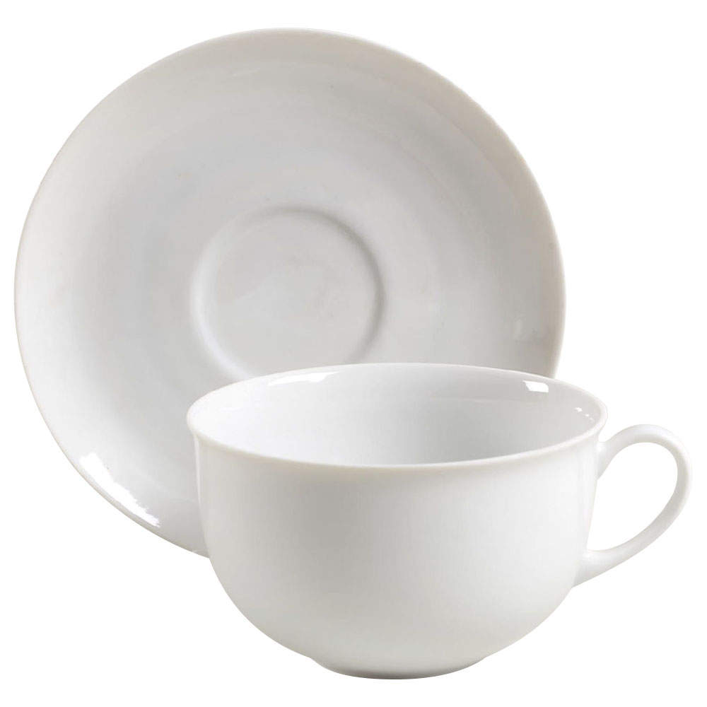 Arzberg White (Shape 1382) Oversized Cup & Saucer Set by Arzberg-1