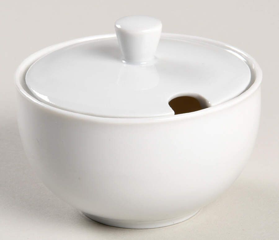 Arzberg White (Shape 1382) Mini Sugar Bowl & Lid by Arzberg-1