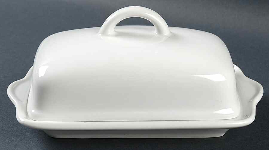 Arzberg White (Shape 1382) Square Covered Butter by Arzberg-1