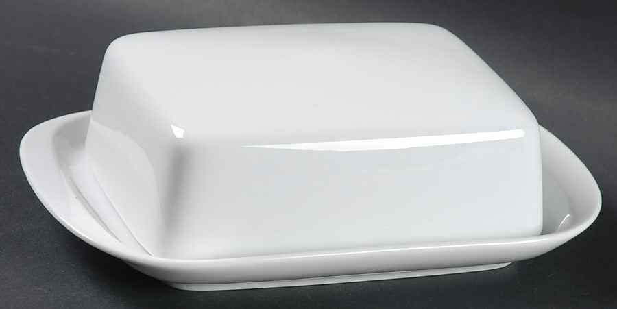 Arzberg White (Shape 1382) Square Covered Butter by Arzberg-1