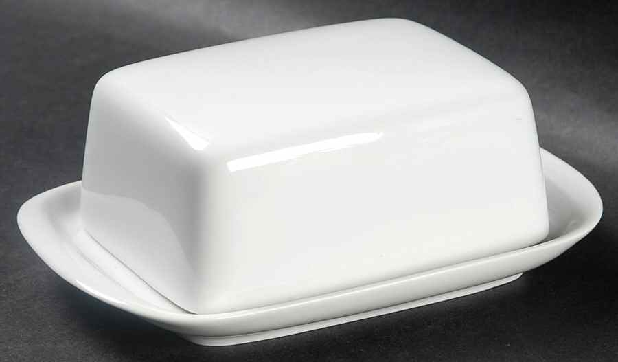 Arzberg White (Shape 1382) Rectangular Cheese Dish with Lid by Arzberg-1