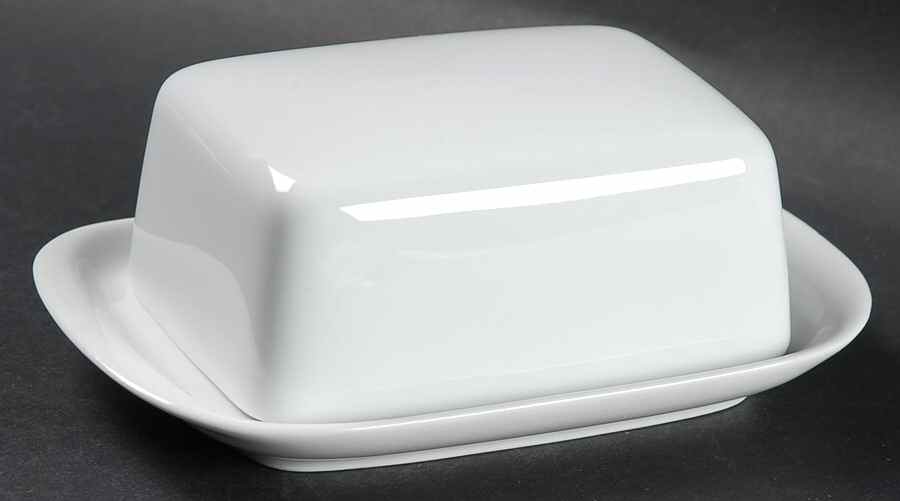 Arzberg White (Shape 1382) Rectangular Covered Butter by Arzberg-1