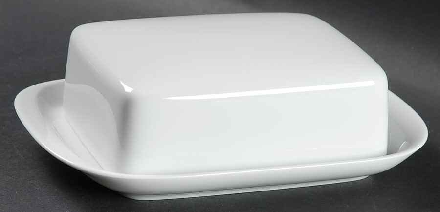 Arzberg White (Shape 1382) Rectangular Covered Butter by Arzberg-1