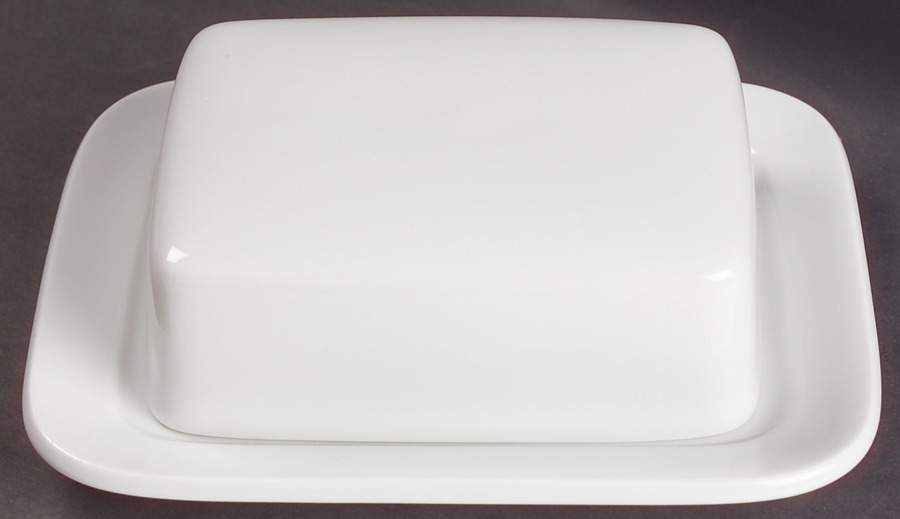 Arzberg White (Shape 1382) Square Covered Butter by Arzberg-1