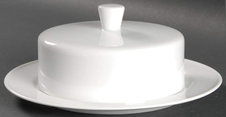 Arzberg White (Shape 1382) Round Covered Butter by Arzberg-1