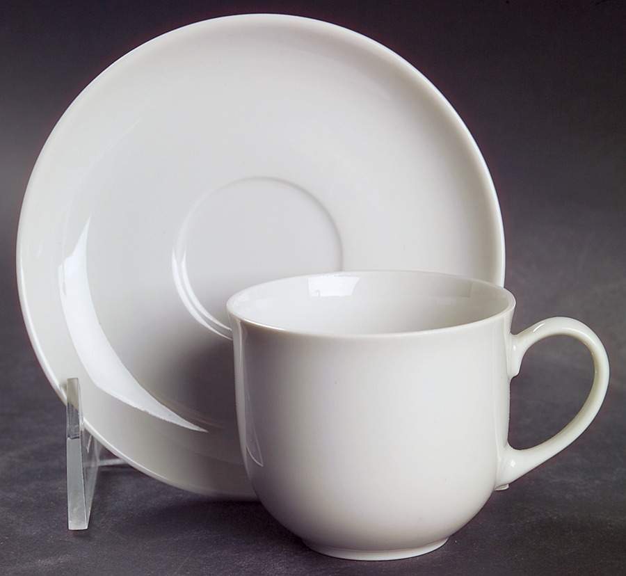 Arzberg White (Shape 1382) Flat Demitasse Cup & Saucer Set by Arzberg-1
