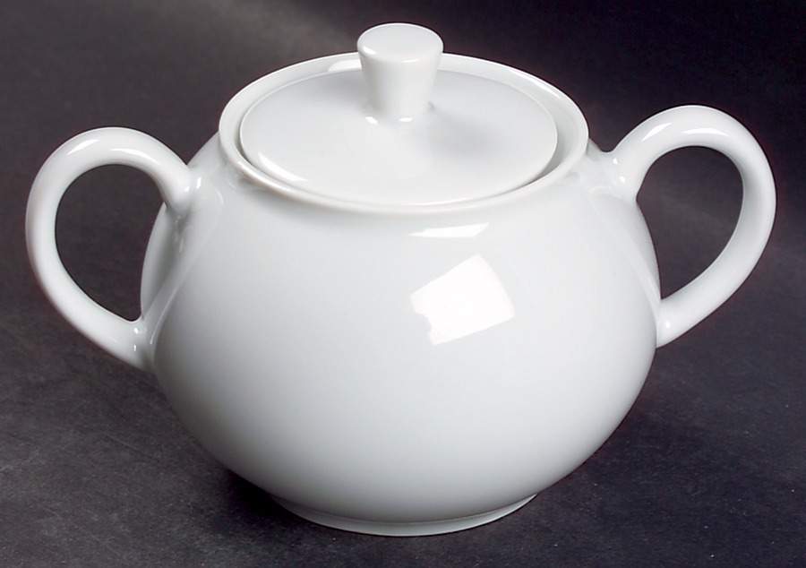 Arzberg White (Shape 1382) Mini Sugar Bowl & Lid by Arzberg-1