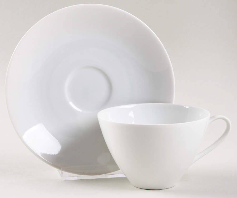 Arzberg White (Shape 2025) Flat Cup & Saucer Set by Arzberg-1