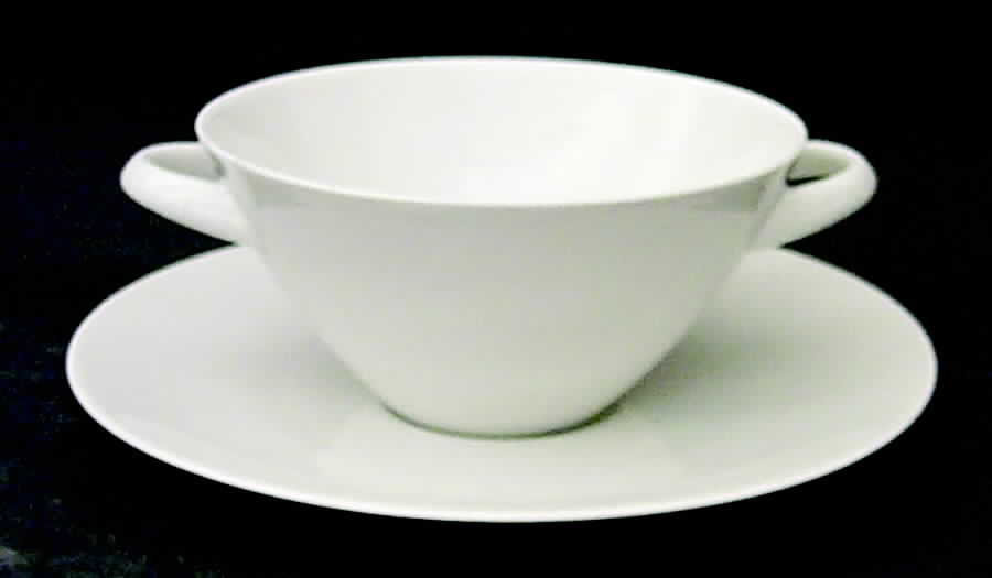 Arzberg White (Shape 2025) Flat Cream Soup Bowl & Saucer Set by Arzberg-1