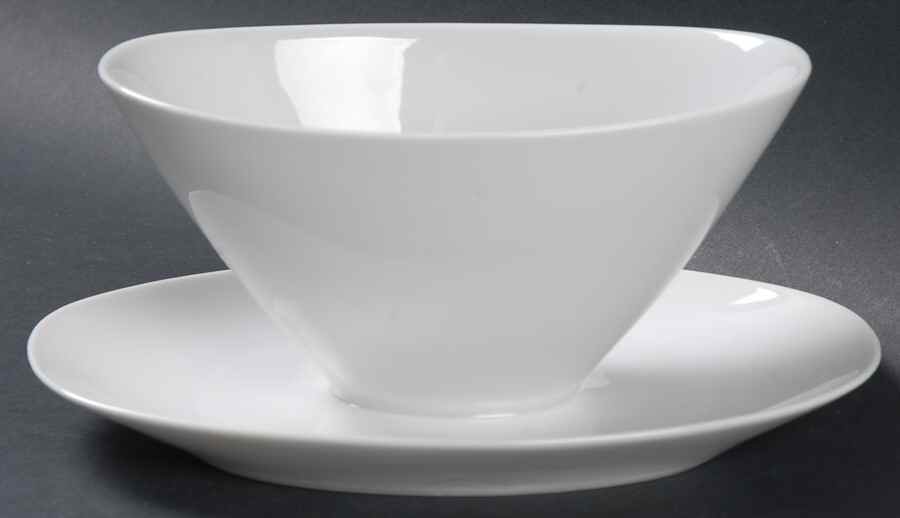 Arzberg White (Shape 2025) Gravy Boat with Attached Underplate by Arzberg-1