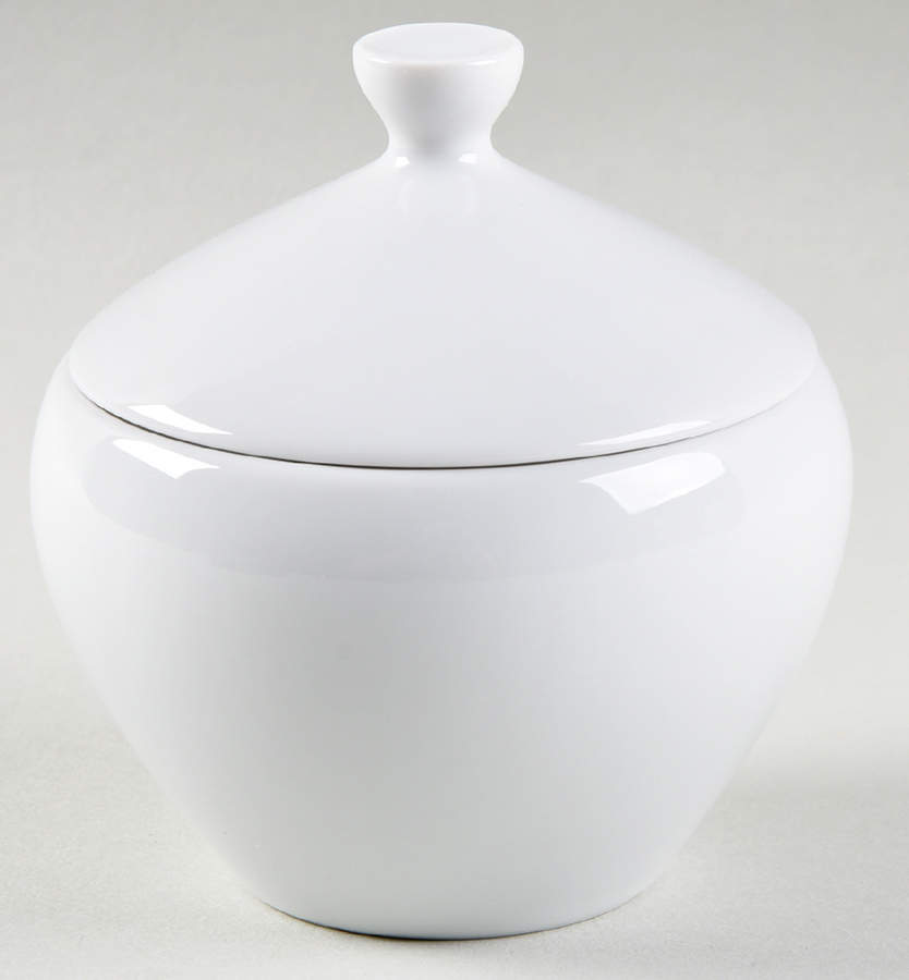 Arzberg White (Form Shape 2000) Sugar Bowl & Lid by Arzberg-1