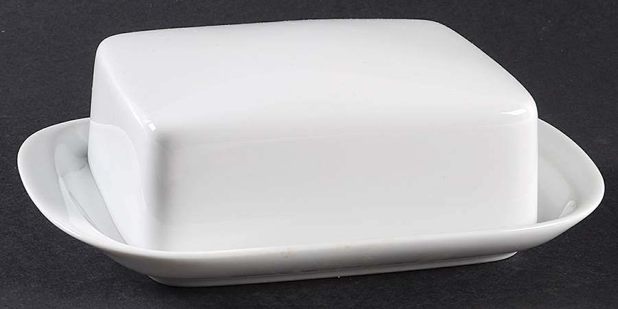 Arzberg White (Form Shape 2000) Square Covered Butter by Arzberg-1