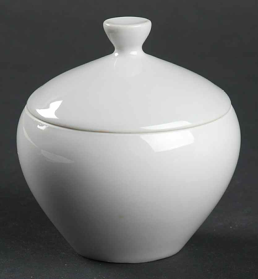 Arzberg White (Form Shape 2000) Mini Sugar Bowl & Lid by Arzberg-1