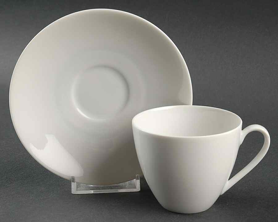 Arzberg White (Form Shape 2000) Flat Demitasse Cup & Saucer Set by Arzberg-1