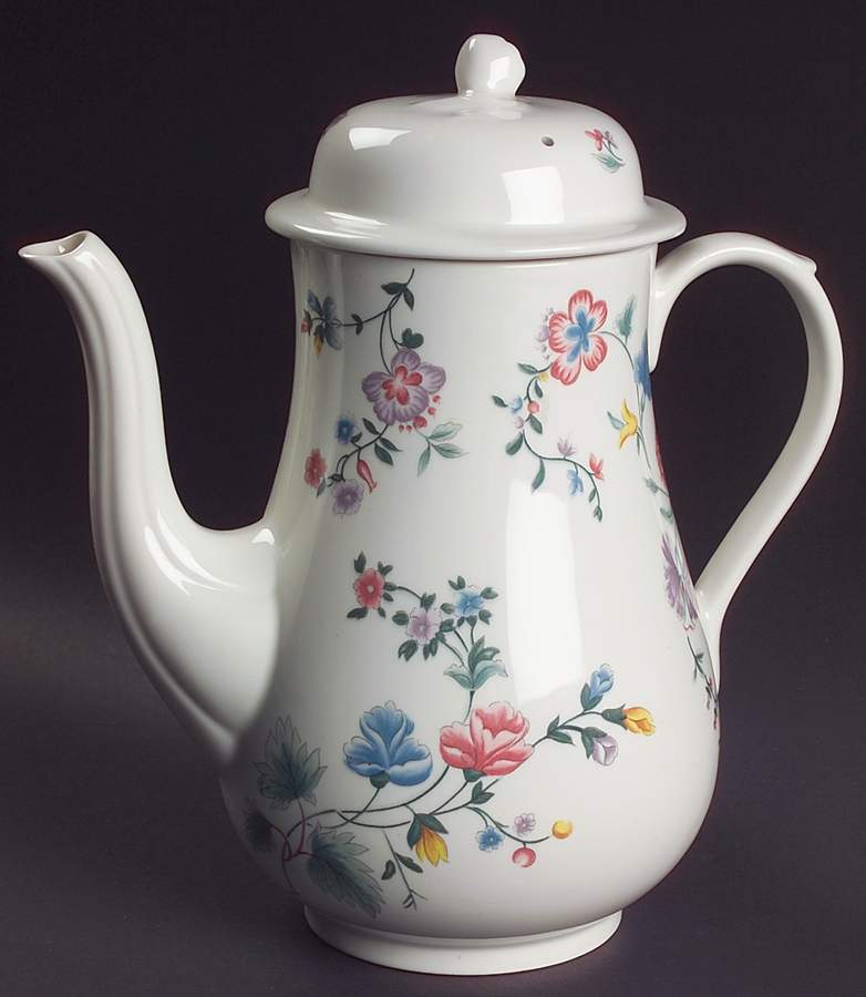 Chinese Silk Coffee Pot & Lid by Laura Ashley-1