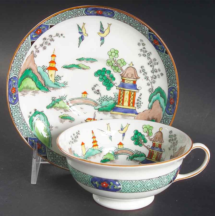 1242 Footed Cup & Saucer Set by John  Aynsley & Sons-1