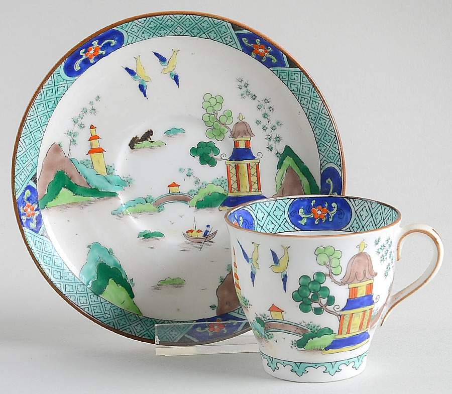 1242 Flat Demitasse Cup & Saucer Set by John  Aynsley & Sons-1