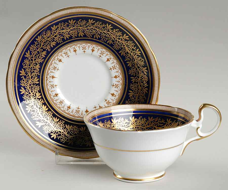 7098 Cobalt Footed Cup & Saucer Set by John  Aynsley & Sons-1