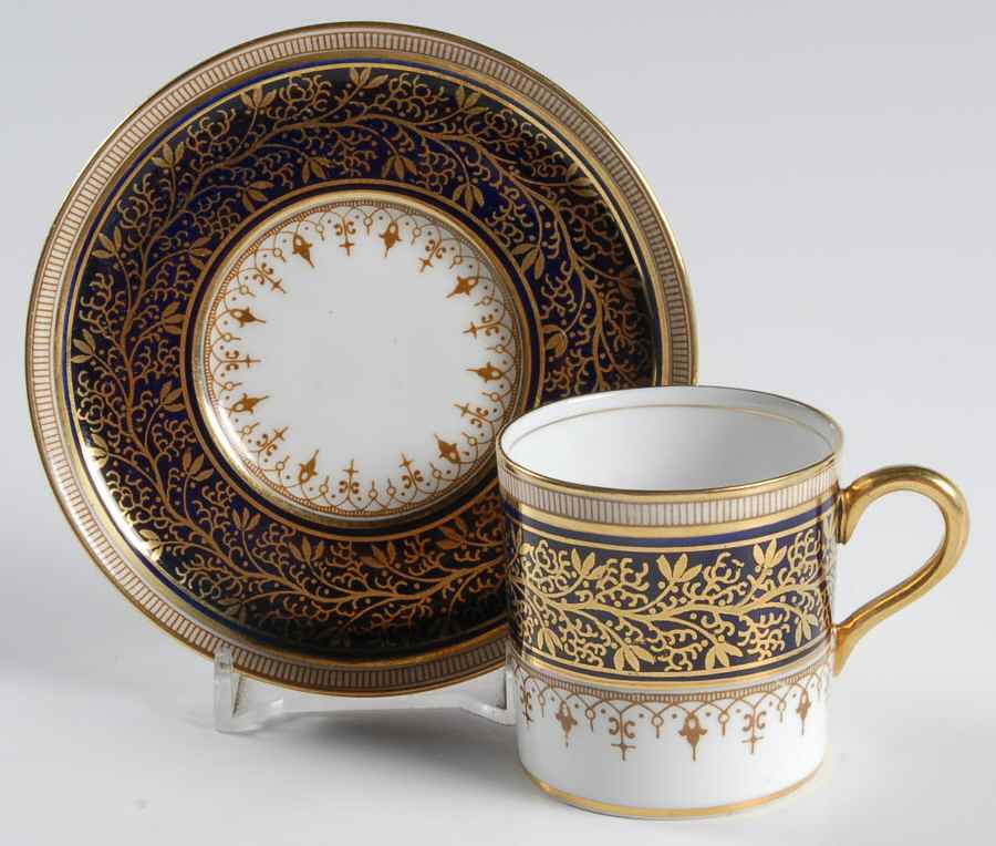 7098 Cobalt Flat Demitasse Cup & Saucer Set by John  Aynsley & Sons-1