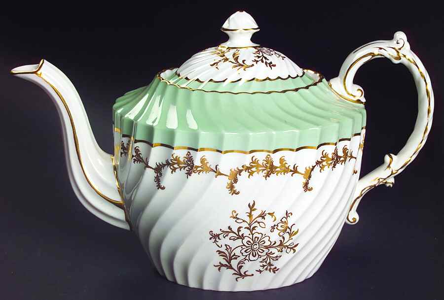 8155 Green Teapot & Lid by John  Aynsley & Sons-1