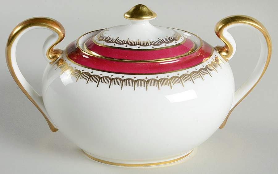 Ambassador Maroone Sugar Bowl & Lid by John  Aynsley & Sons-1