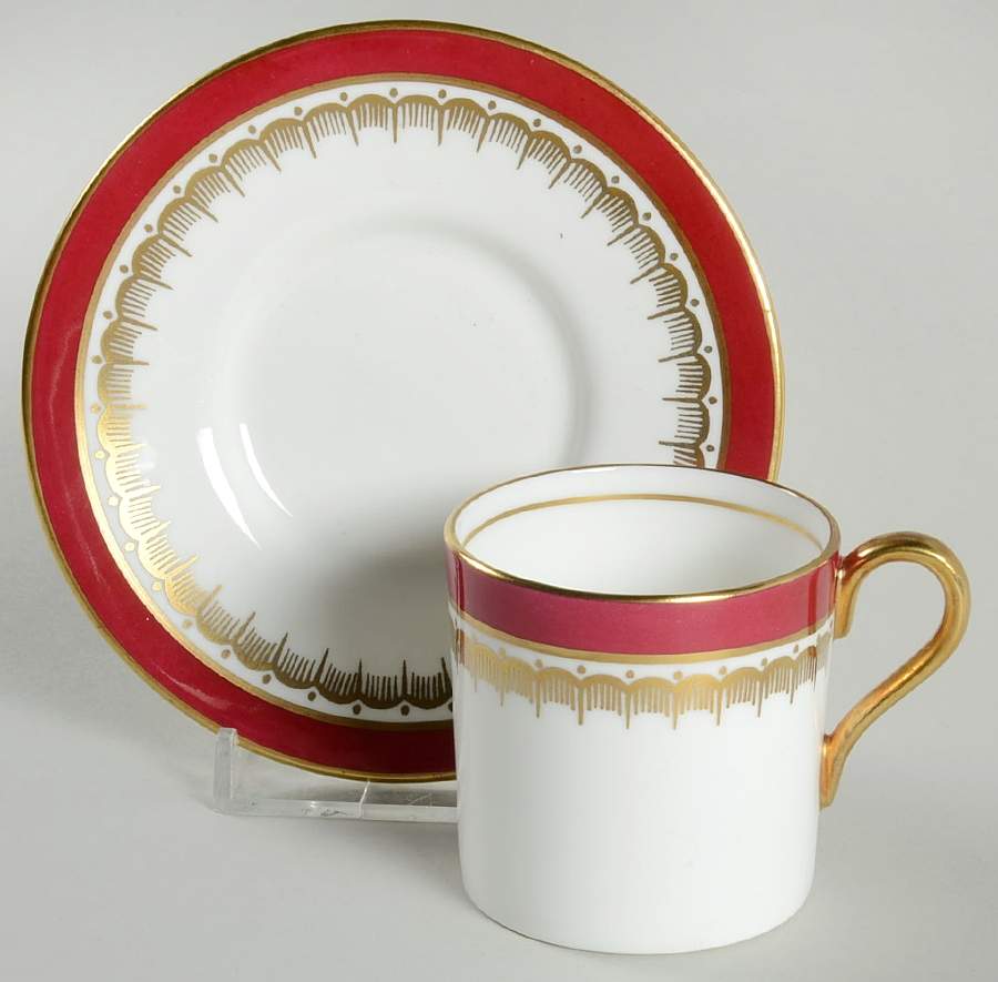Ambassador Maroone Flat Demitasse Cup & Saucer Set by John  Aynsley & Sons-1