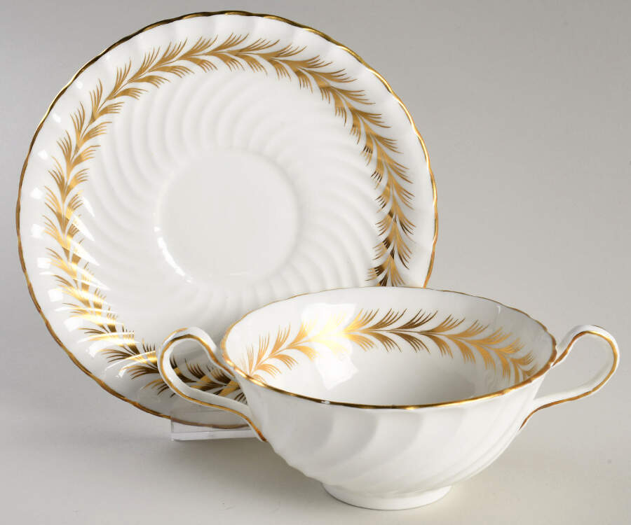 Arundel Flat Cream Soup Bowl & Saucer Set by John  Aynsley & Sons-1