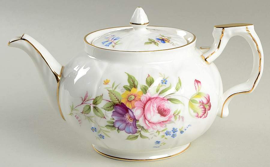 Aynsley Spray Small Teapot & Lid by John  Aynsley & Sons-1