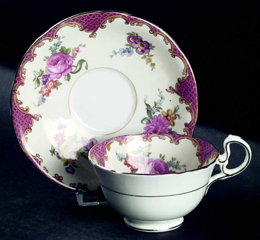B3645 Footed Cup & Saucer Set by John  Aynsley & Sons-1