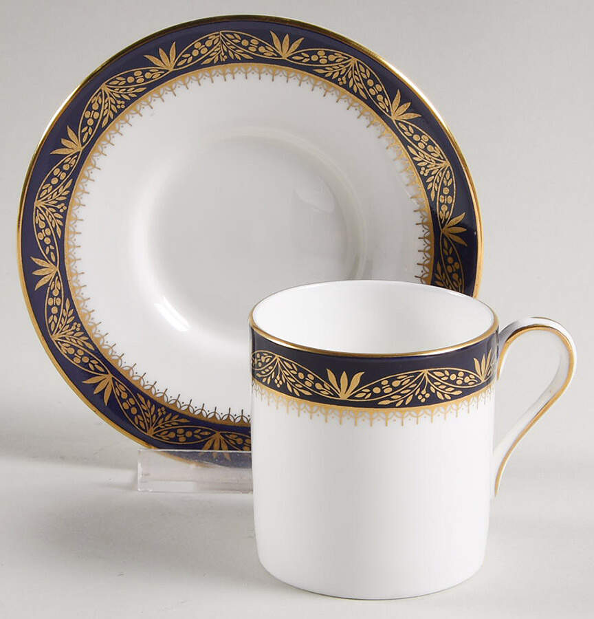 Balmoral Blue Demitasse Cup & Saucer Set by John  Aynsley & Sons-1