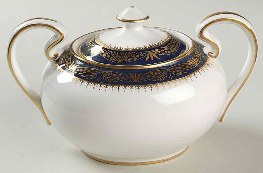 Balmoral Blue Sugar Bowl & Lid by John  Aynsley & Sons-1