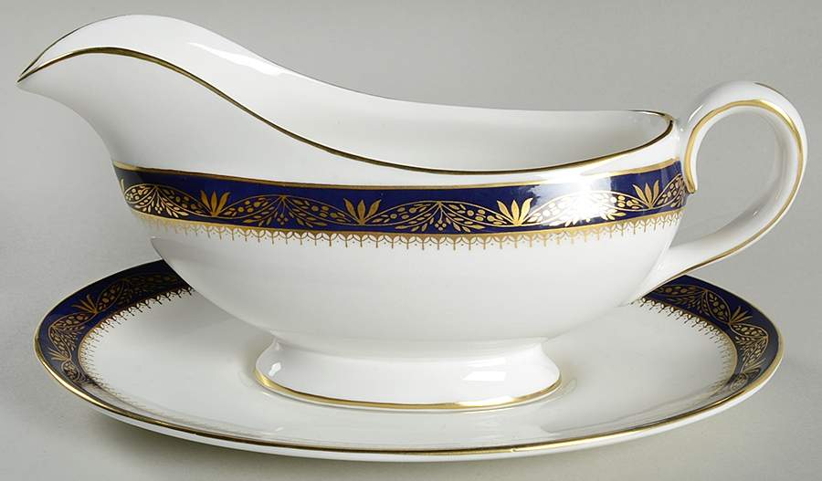 Balmoral Blue Gravy Boat & Underplate by John  Aynsley & Sons-1