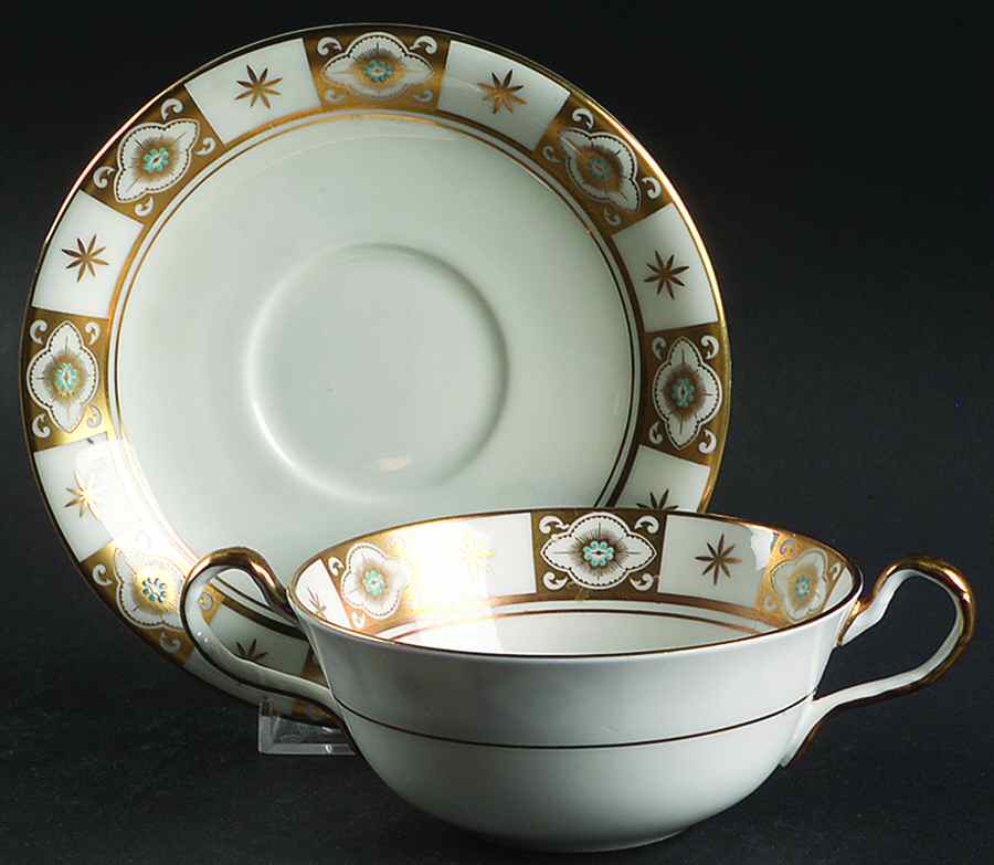 Belmont (Smooth) Flat Cream Soup Bowl & Saucer Set by John  Aynsley & Sons-1