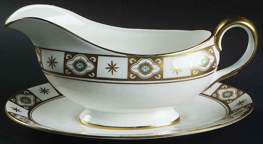 Belmont (Smooth) Gravy Boat & Underplate by John  Aynsley & Sons-1