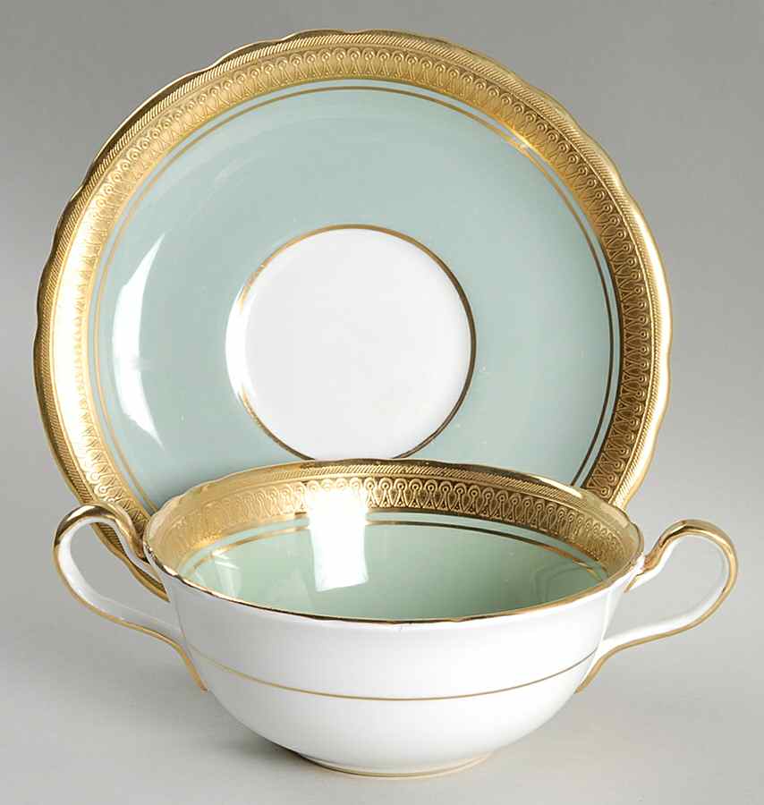 Berkeley (Scalloped) Flat Cream Soup Bowl & Saucer Set by John  Aynsley & Sons-1