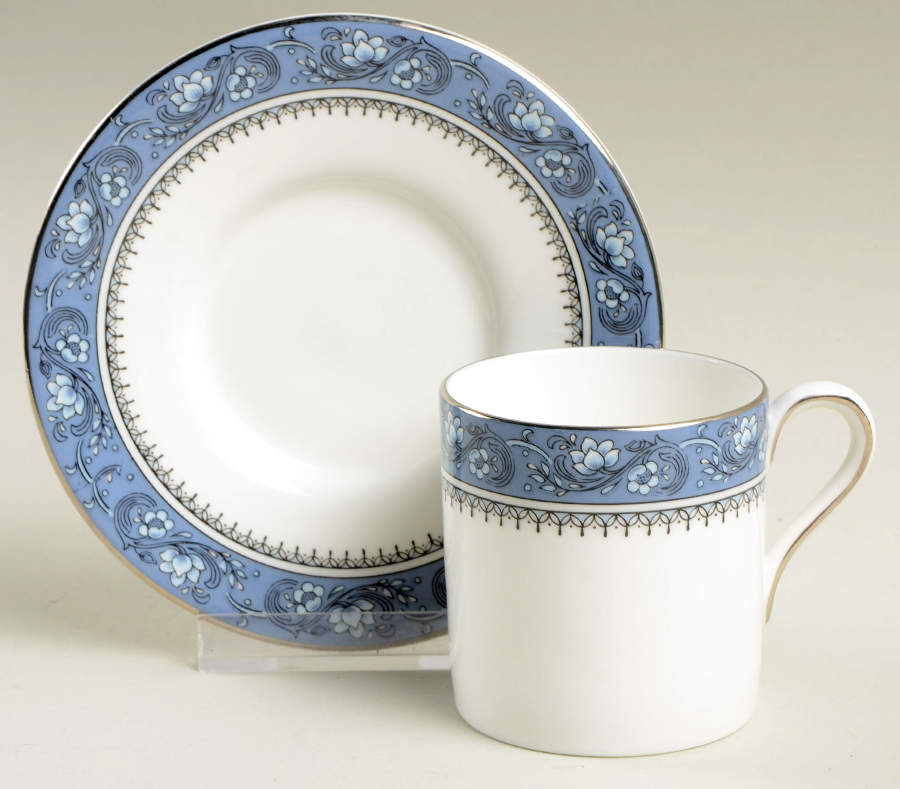 Blue Mist Flat Demitasse Cup & Saucer Set by John  Aynsley & Sons-1