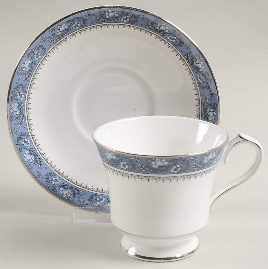 Blue Mist Footed Cup & Saucer Set by John  Aynsley & Sons-1