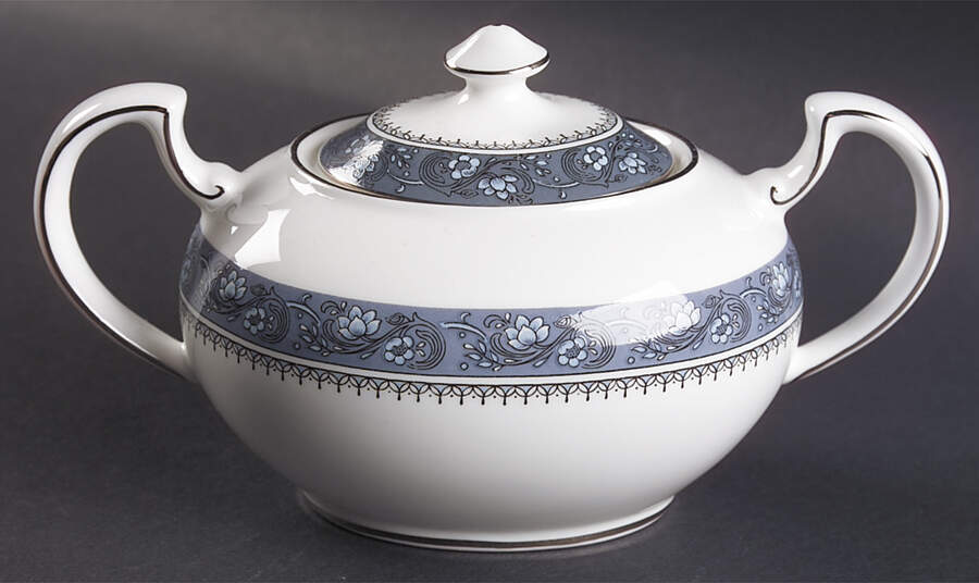 Blue Mist Sugar Bowl & Lid by John  Aynsley & Sons-1