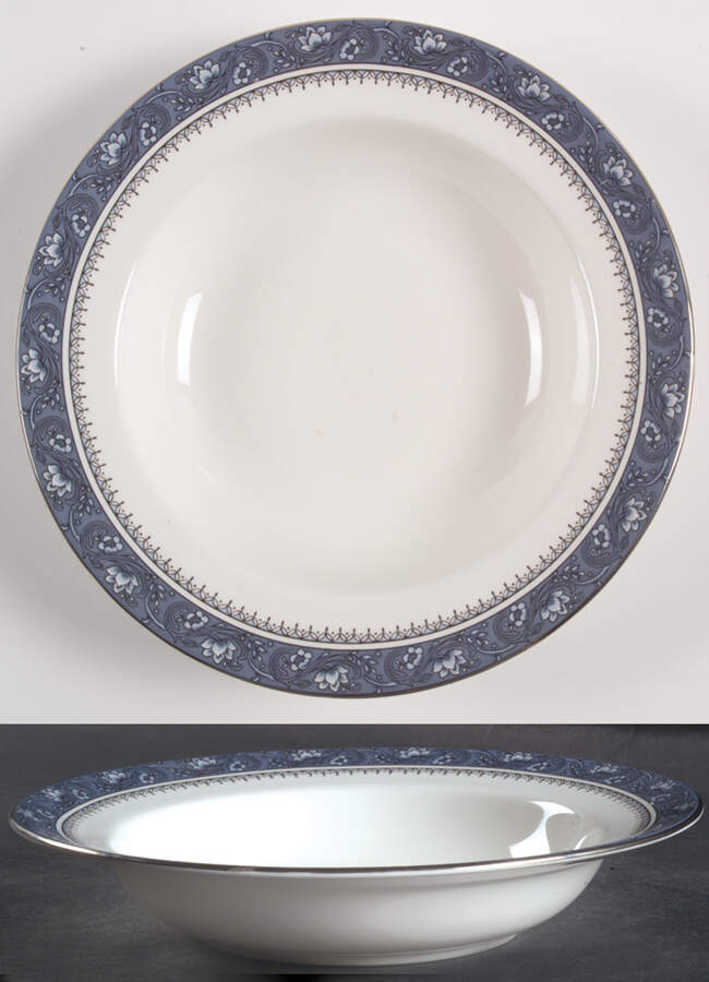 Blue Mist Rim Soup Bowl by John  Aynsley & Sons-1