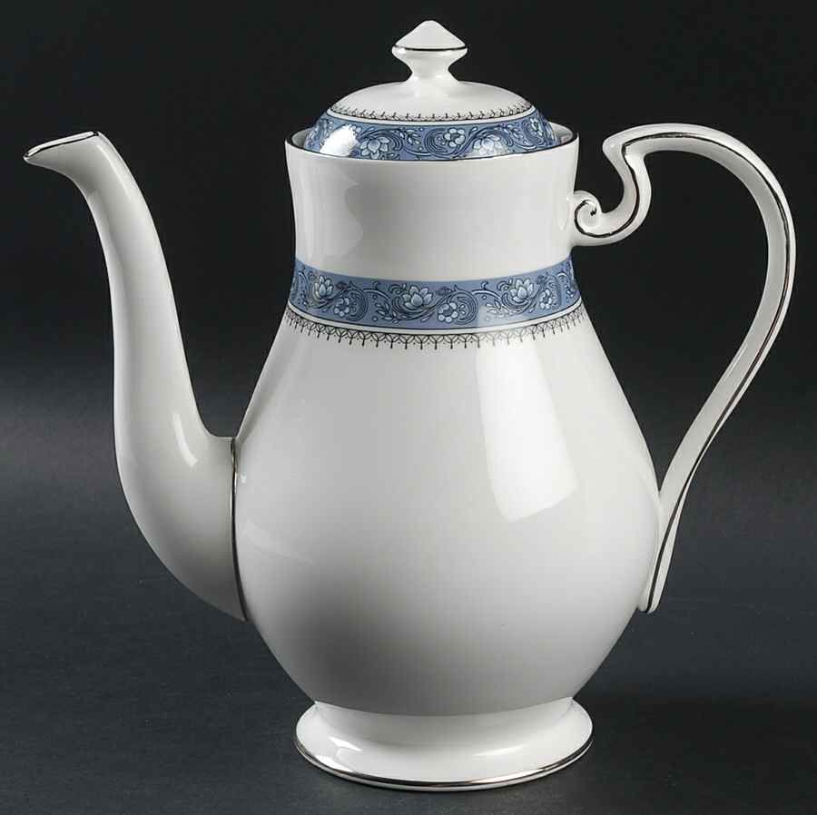 Blue Mist Coffee Pot & Lid by John  Aynsley & Sons-1