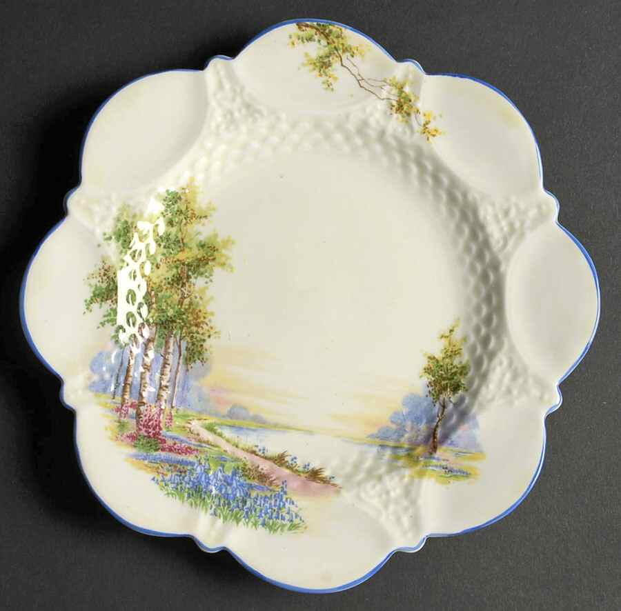 Bluebell Time (Bluetrim) Dessert/Pie Plate by John  Aynsley & Sons-1