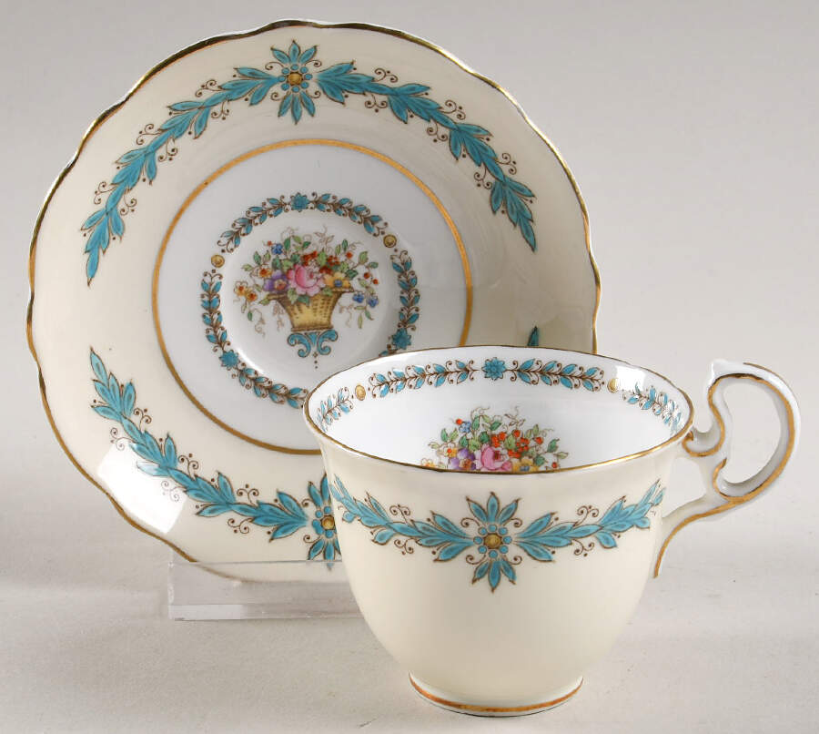 Cambridge (Scalloped) Flat Demitasse Cup & Saucer Set by John  Aynsley & Sons-1