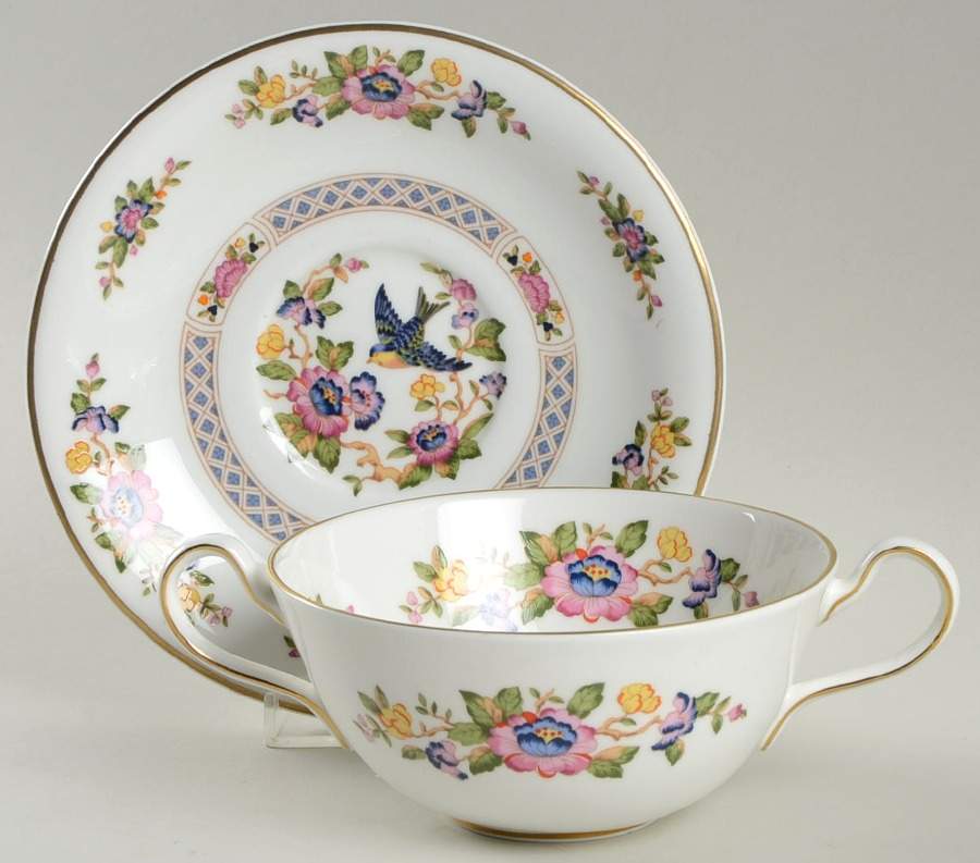 Capistrano Flat Cream Soup Bowl & Saucer Set by John  Aynsley & Sons-1