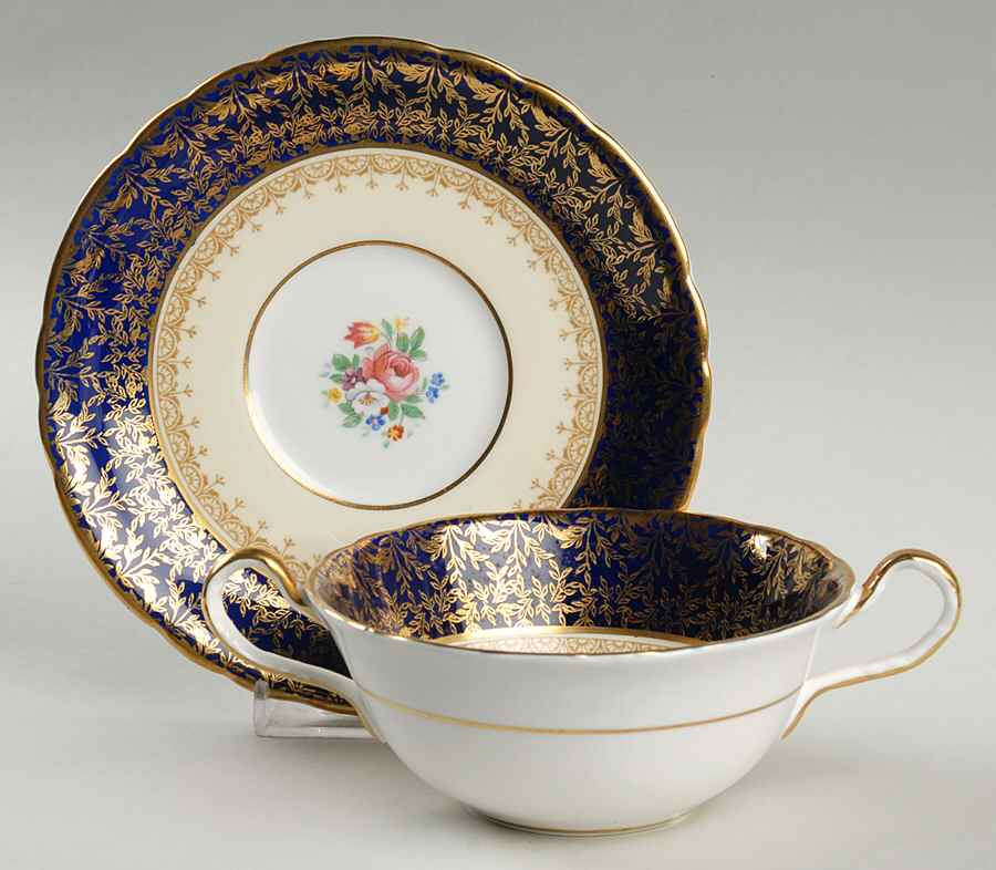 Cardiff Flat Cream Soup Bowl & Saucer Set by John  Aynsley & Sons-1