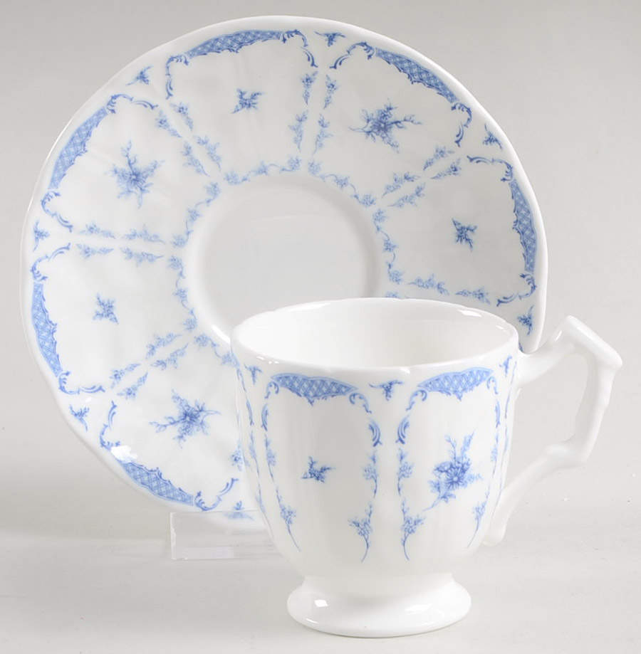 Delphine (New, No Trim) Footed Demitasse Cup & Saucer Set by John  Aynsley & Sons-1