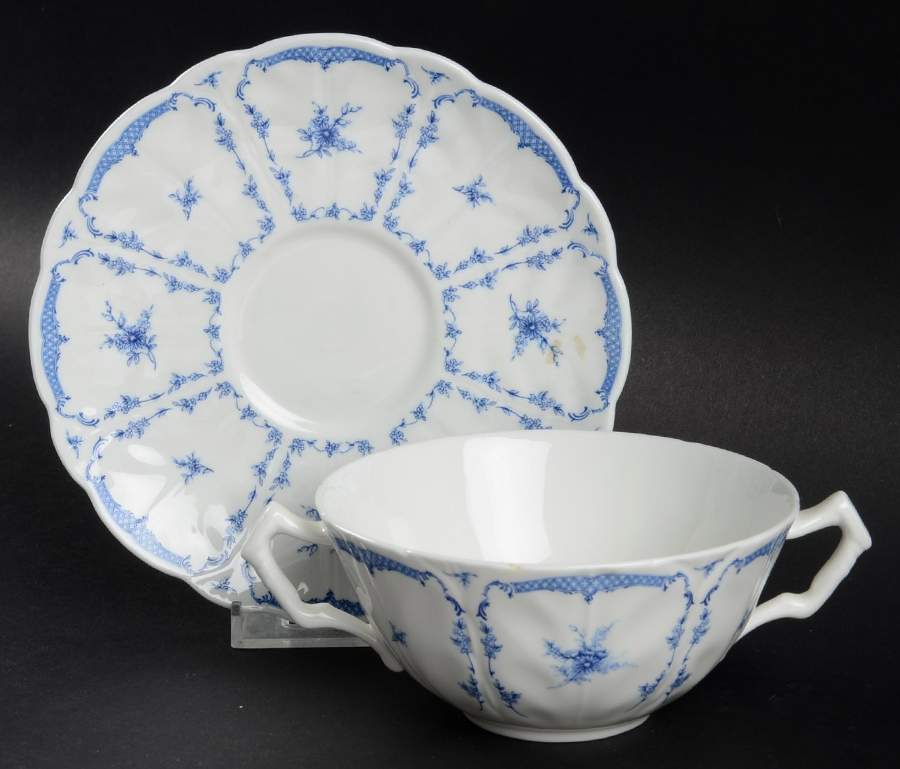 Delphine (New, No Trim) Flat Cream Soup Bowl & Saucer Set by John  Aynsley & Sons-1