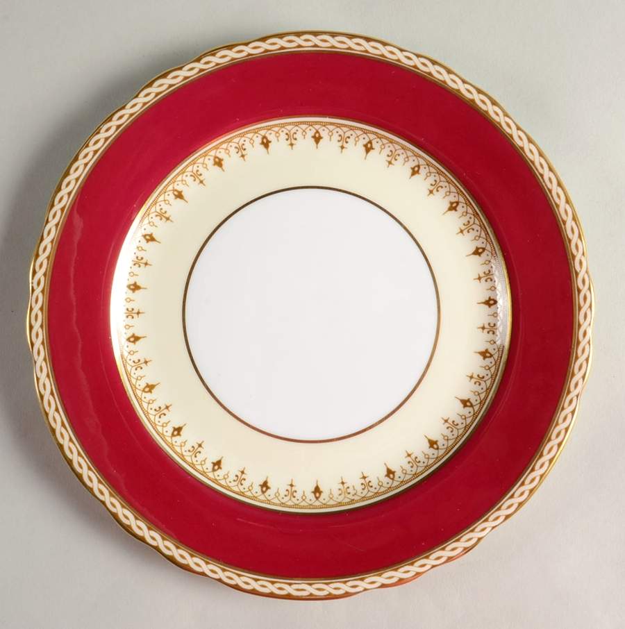 Desborough Maroon Salad Plate by John  Aynsley & Sons-1