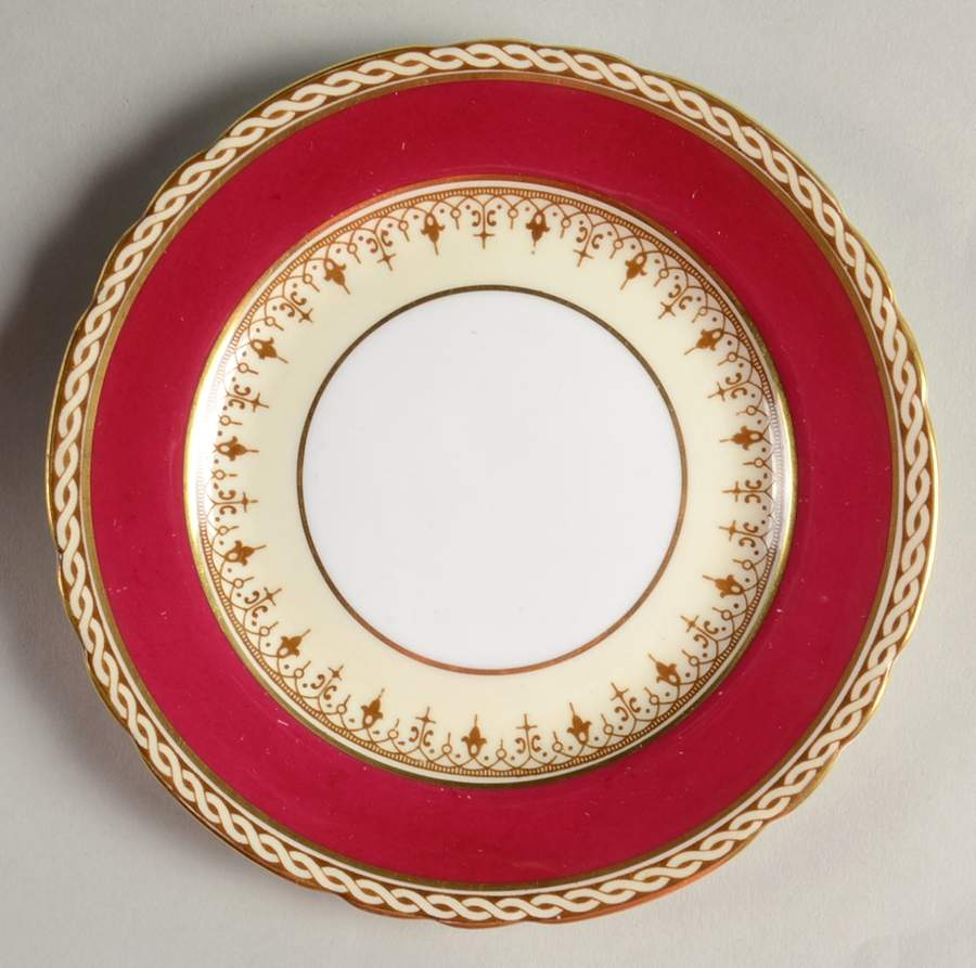 Desborough Maroon Bread & Butter Plate by John  Aynsley & Sons-1