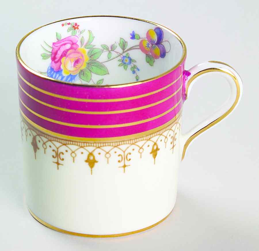 Dorchester Maroon (Floral Cneter) Flat Demitasse Cup by John  Aynsley & Sons-1