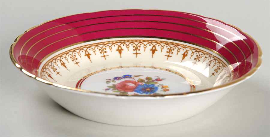 Dorchester Maroon (Floral Cneter) Fruit/Dessert (Sauce) Bowl by John  Aynsley & Sons-1
